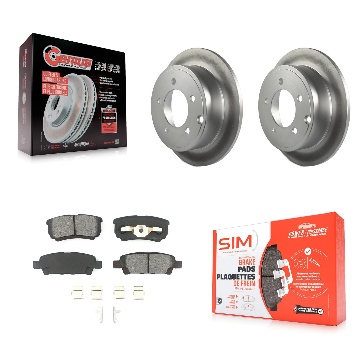 [Arrière] Kit de disque (revêtu) et plaquette (semi-métallique) de frein pour Jeep Dodge Patriot Chrysler Compass Avenger 200 Caliber Sebring Mitsubishi Lancer KGS-101242