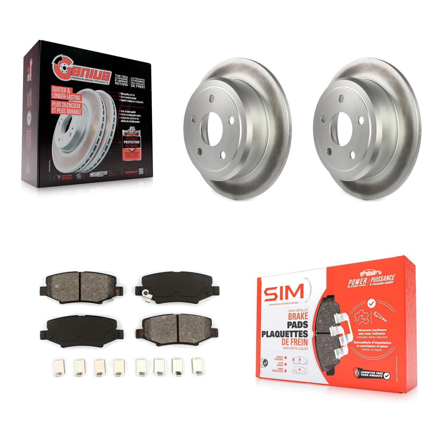 [Arrière] Kit de disque (revêtu) et plaquette (semi-métallique) de frein pour Jeep Wrangler JK KGS-101244
