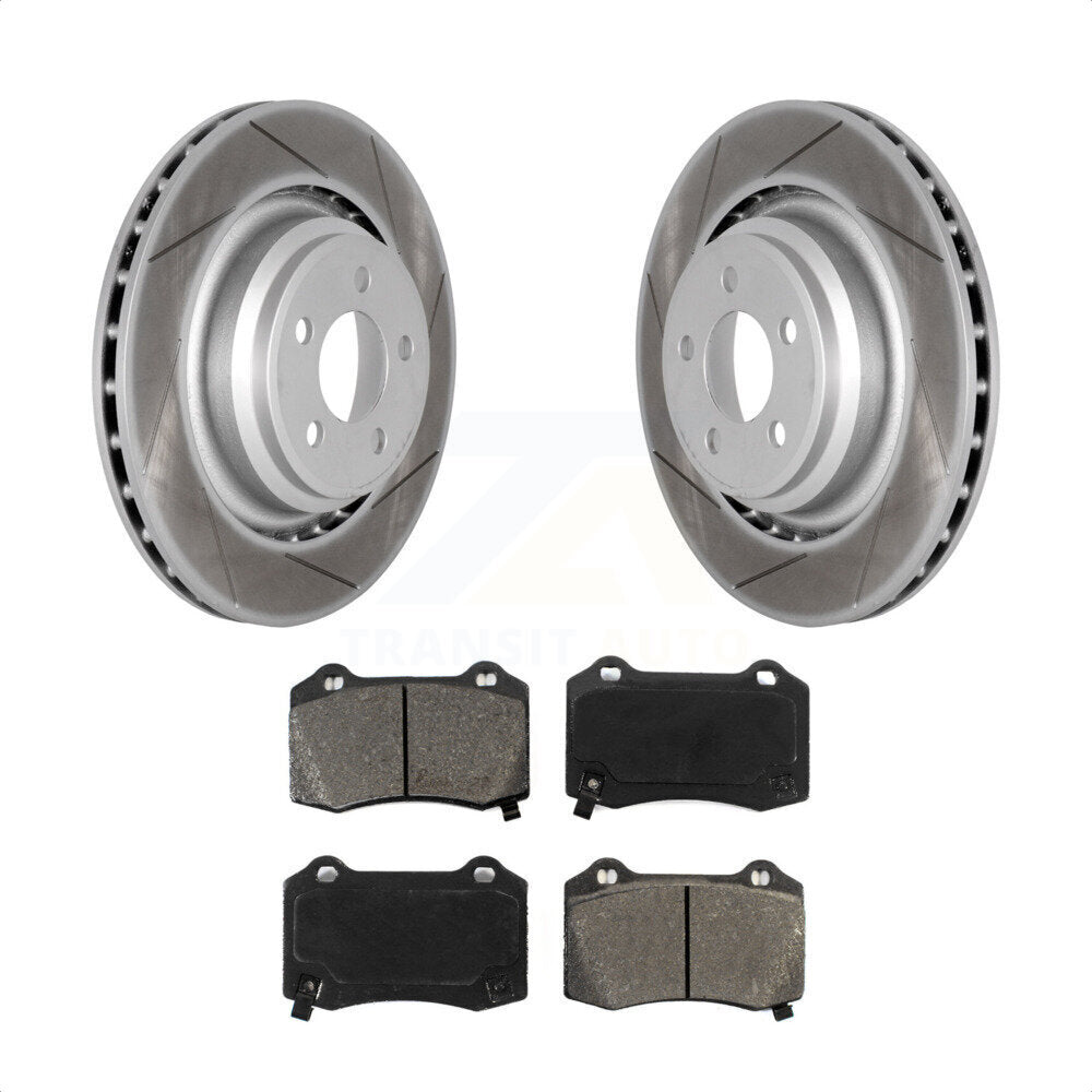 [Arrière] Kit de disque (revêtu) et plaquette (semi-métallique) de frein pour Dodge Charger Chrysler 300 Challenger Magnum KGS-101252 par Transit Auto