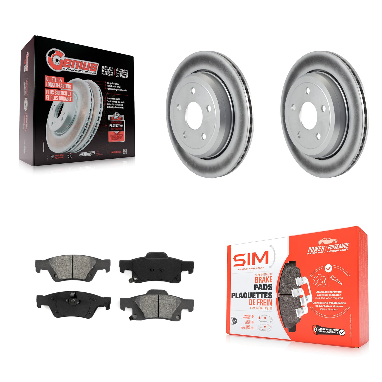 [Arrière] Kit de disque (revêtu) et plaquette (semi-métallique) de frein pour Jeep Grand Cherokee Dodge Durango WK KGS-101256