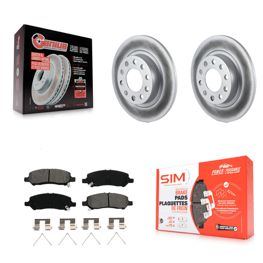 [Arrière] Kit de disque (revêtu) et plaquette (semi-métallique) de frein pour 2013-2016 Dodge Dart KGS-101258