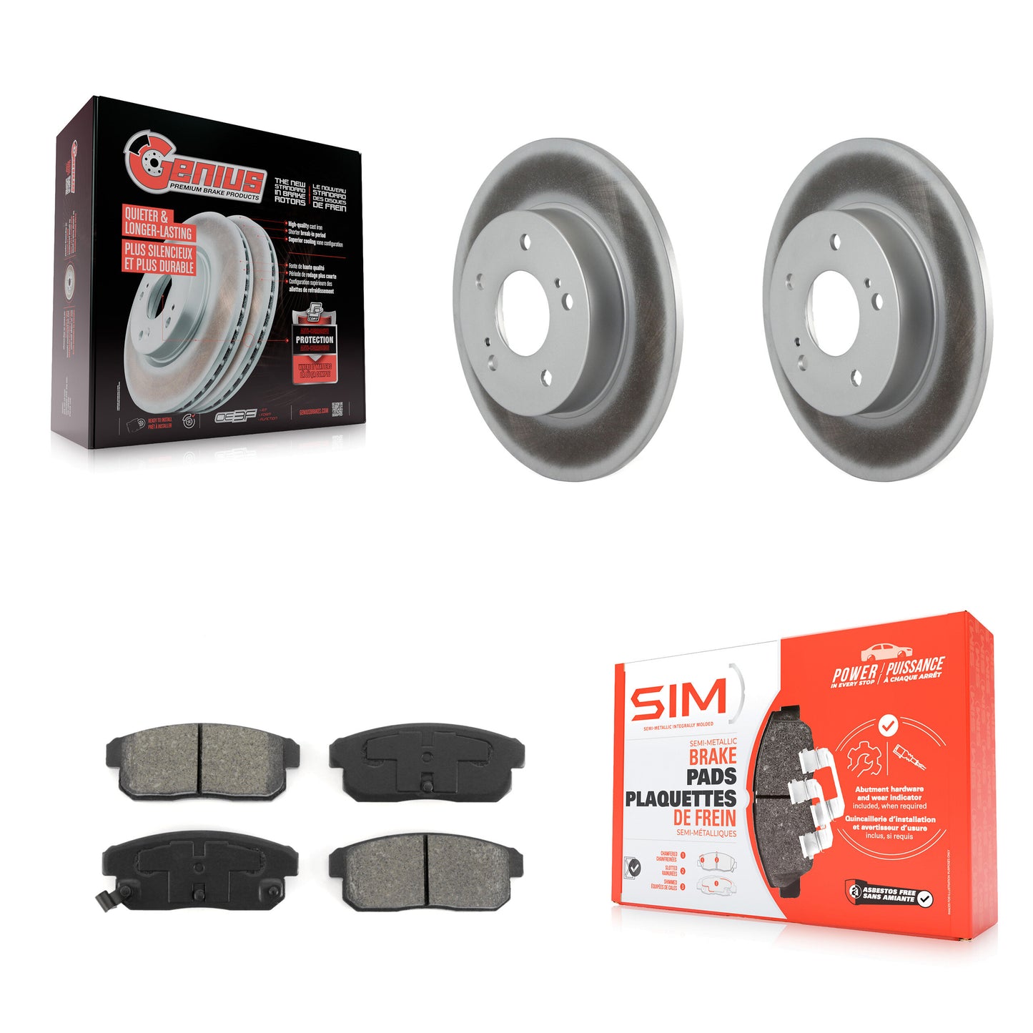 [Arrière] Kit de disque (revêtu) et plaquette (semi-métallique) de frein pour Nissan Maxima INFINITI I35 I30 KGS-101276