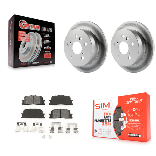 [Arrière] Kit de disque (revêtu) et plaquette (semi-métallique) de frein pour Toyota Camry Lexus ES330 ES300 KGS-101305