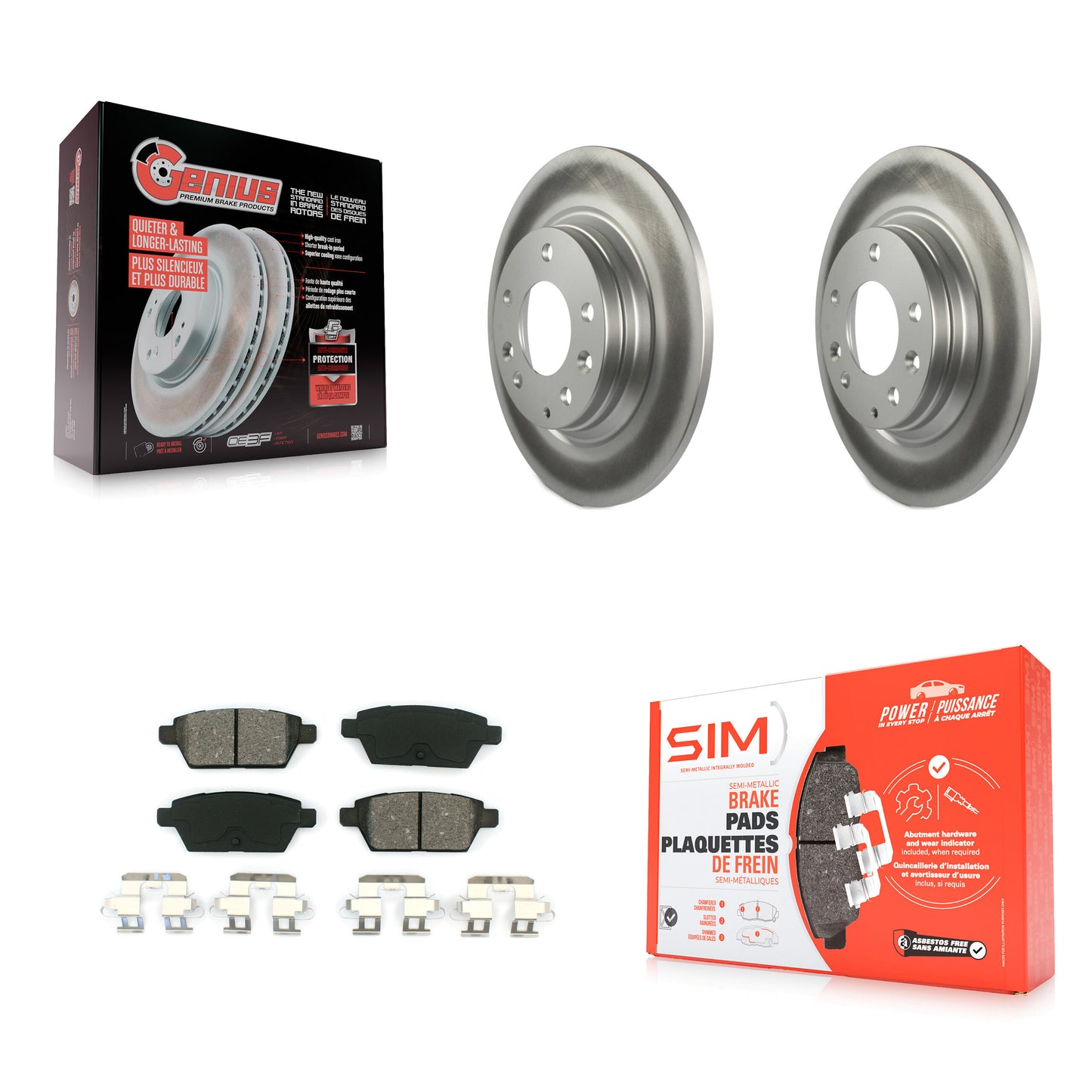 [Arrière] Kit de disque (revêtu) et plaquette (semi-métallique) de frein pour Ford Fusion Mazda 6 Lincoln MKZ Mercury Milan Zephyr KGS-101322