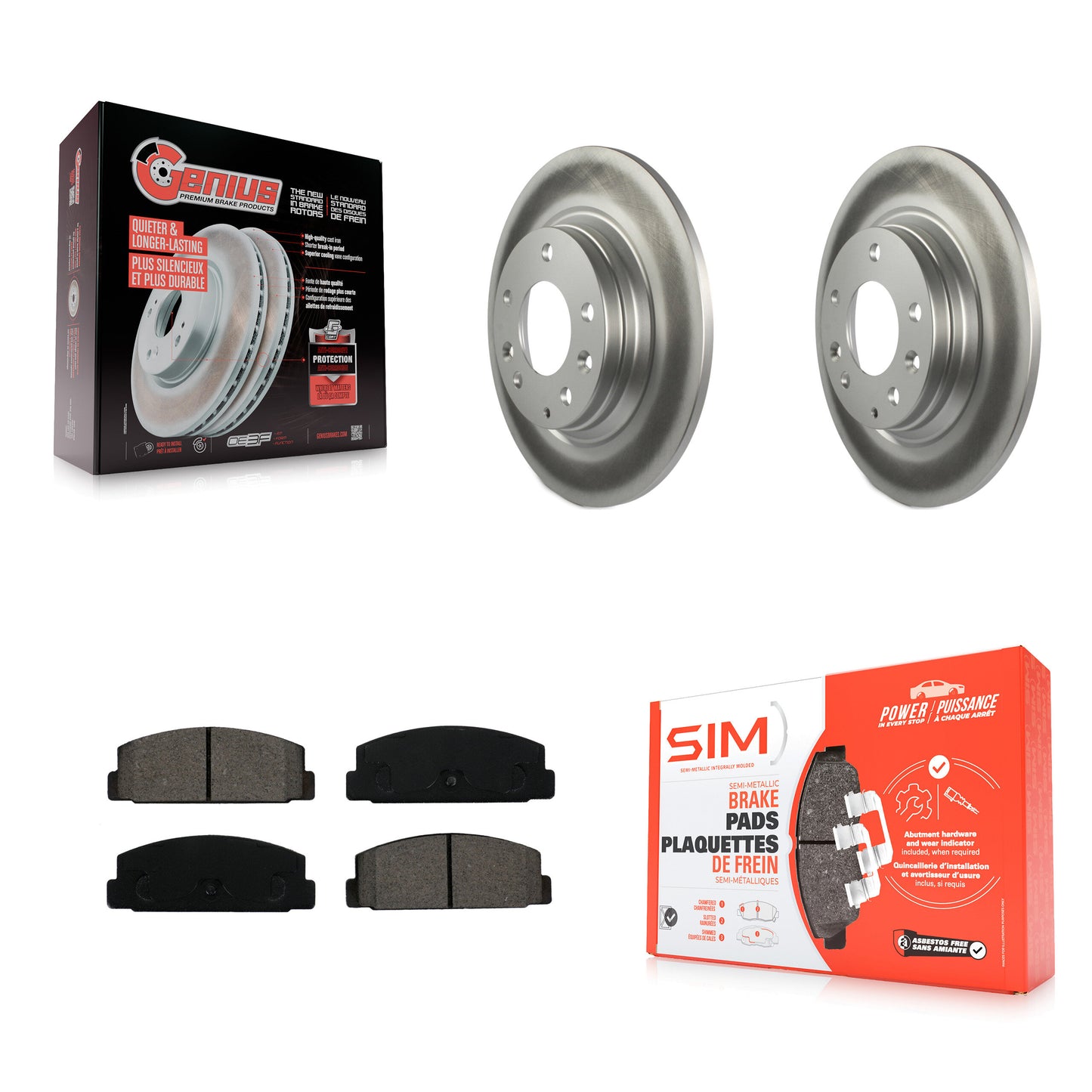 [Arrière] Kit de disque (revêtu) et plaquette (semi-métallique) de frein pour Mazda 6 Protege KGS-101324