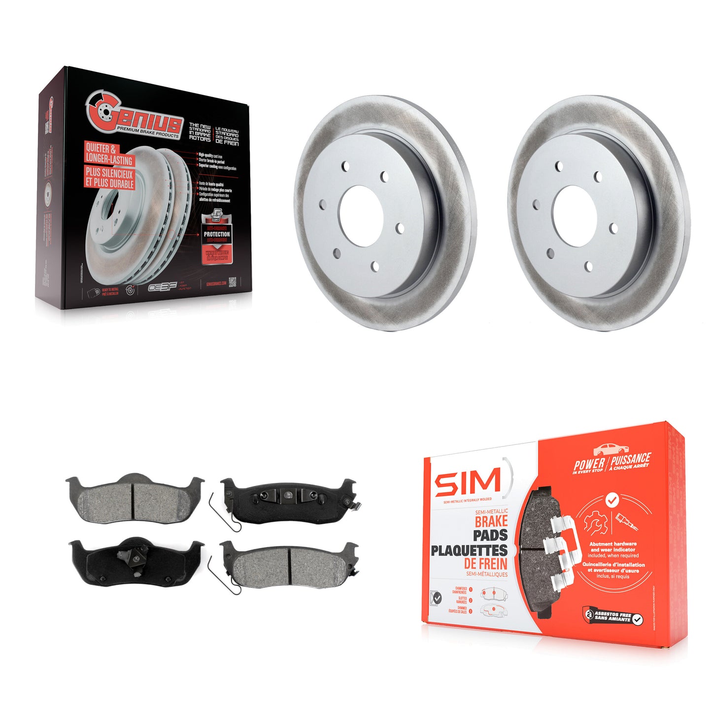 [Arrière] Kit de disque (revêtu) et plaquette (semi-métallique) de frein pour Nissan Titan Armada INFINITI QX56 Pathfinder TITAN KGS-101329