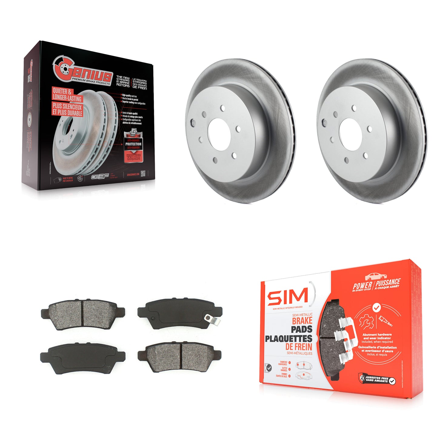 [Arrière] Kit de disque (revêtu) et plaquette (semi-métallique) de frein pour 2005-2012 Nissan Pathfinder KGS-101376