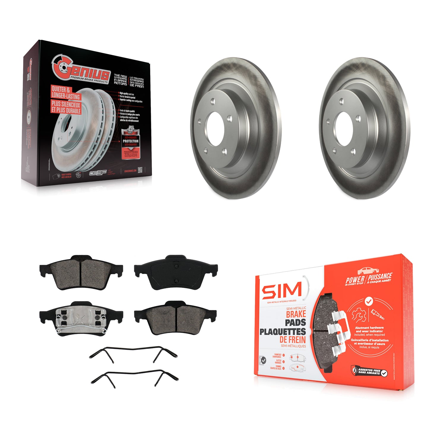 [Arrière] Kit de disque (revêtu) et plaquette (semi-métallique) de frein pour 2006 Mazda 5 To 02 06 KGS-101382