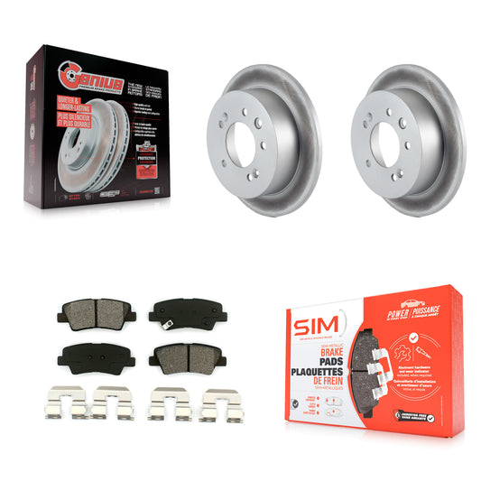 [Arrière] Kit de disque (revêtu) et plaquette (semi-métallique) de frein pour 2010 Hyundai Elantra Sedan From 03 23 10 KGS-101395
