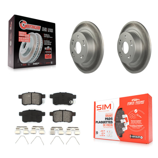 [Arrière] Kit de disque (revêtu) et plaquette (semi-métallique) de frein pour Honda Accord Acura TSX KGS-101402