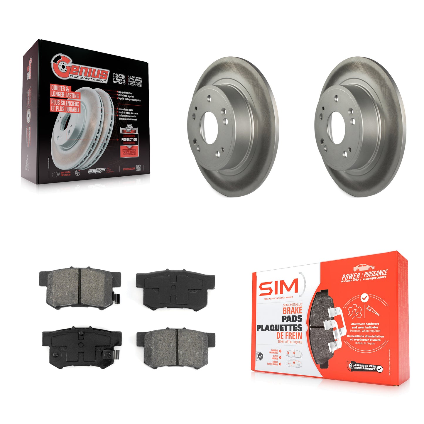[Arrière] Kit de disque (revêtu) et plaquette (semi-métallique) de frein pour Honda Accord Acura ILX KGS-101403
