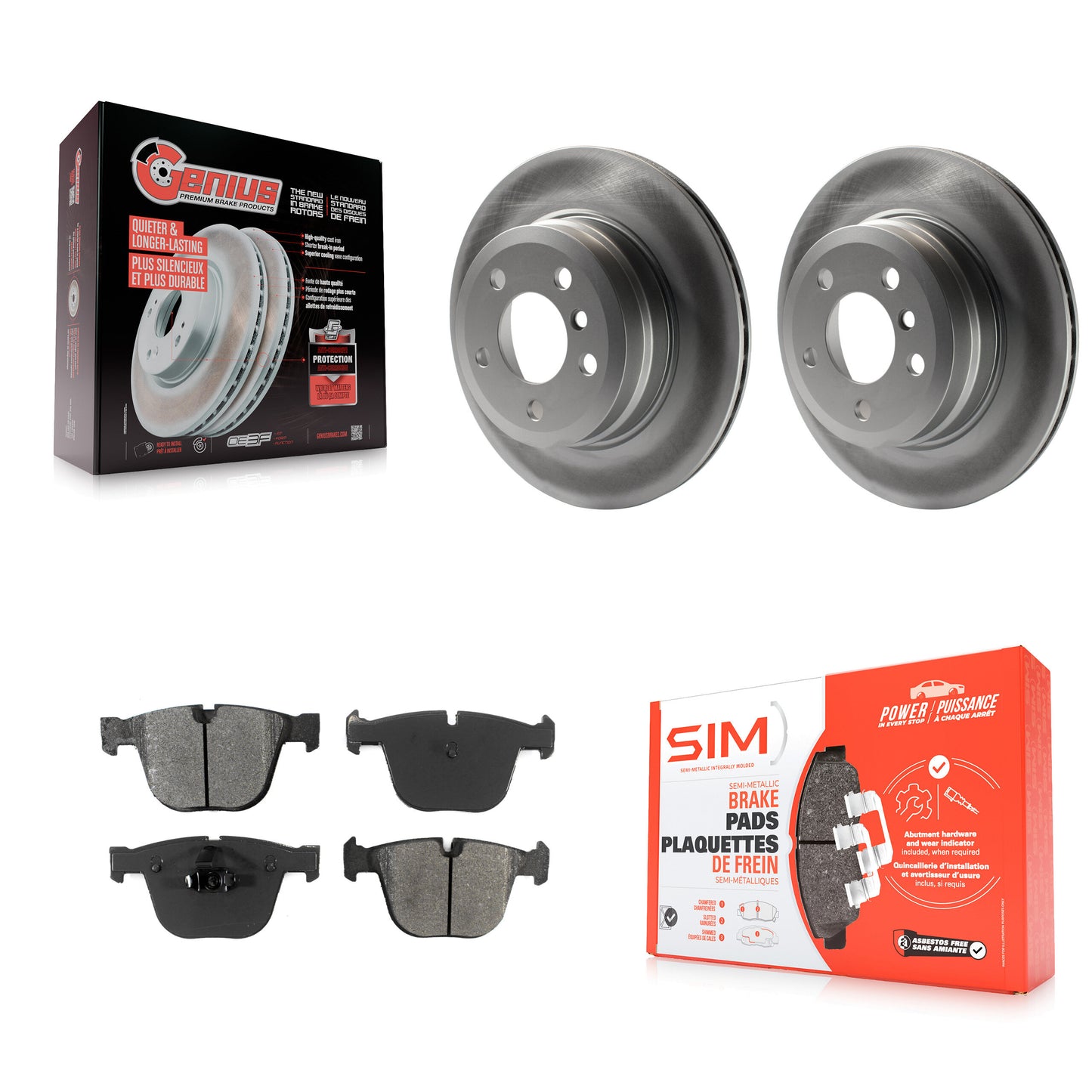 [Arrière] Kit de disque (revêtu) et plaquette (semi-métallique) de frein pour 2009 BMW X6 xDrive35i From 10 08 KGS-101407