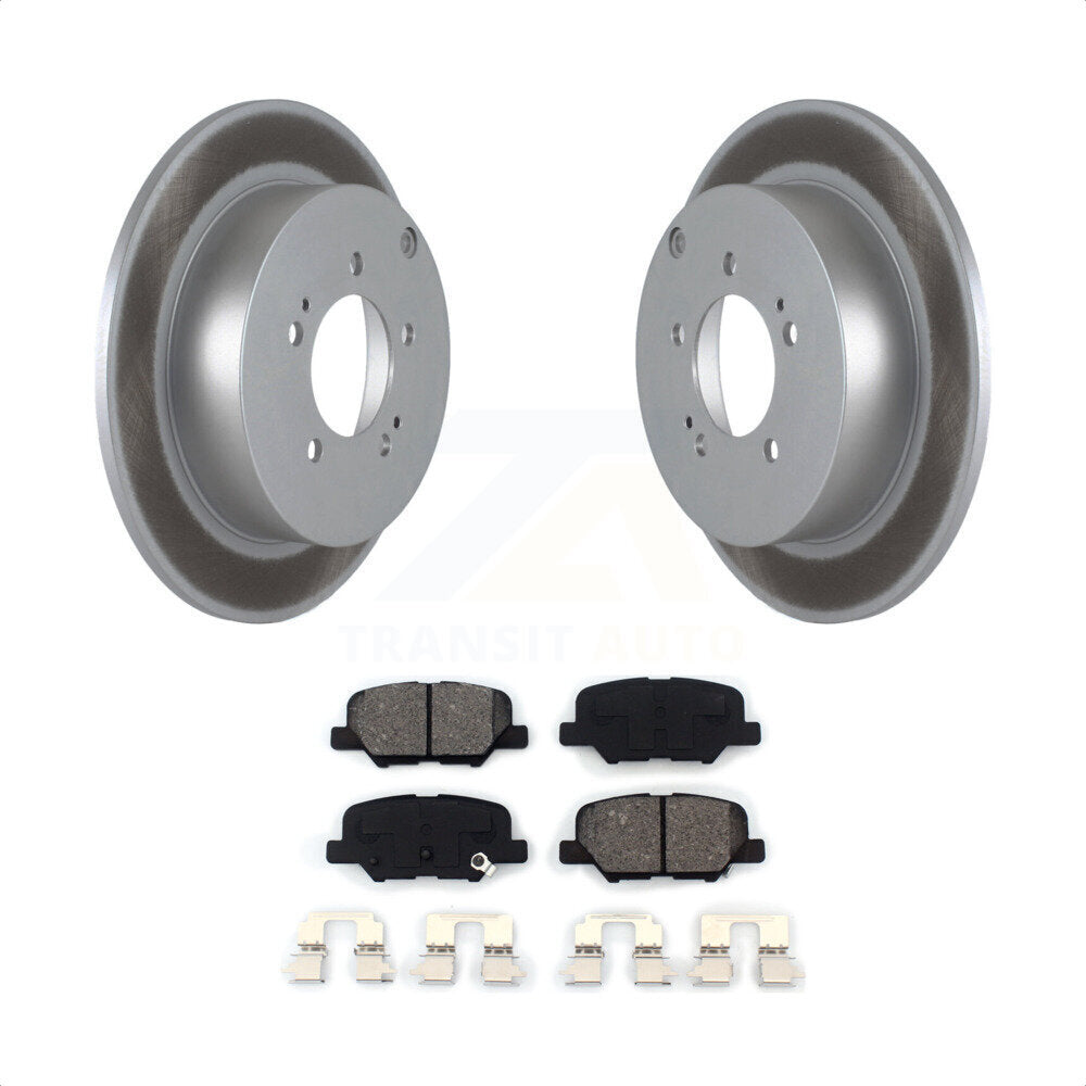 [Arrière] Kit de disque (revêtu) et plaquette (semi-métallique) de frein pour 2013 Mitsubishi Outlander 3.0L KGS-101408 par Transit Auto