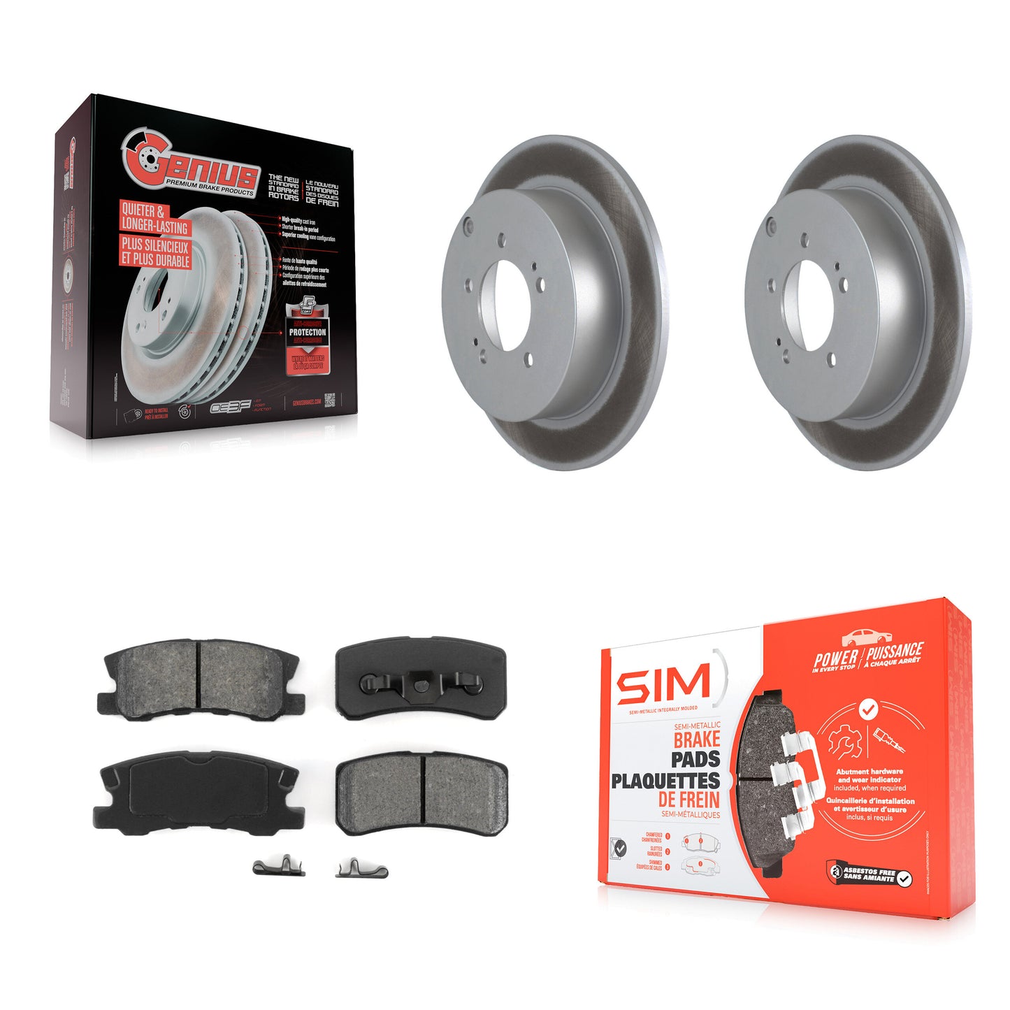 [Arrière] Kit de disque (revêtu) et plaquette (semi-métallique) de frein pour Mitsubishi Lancer Outlander KGS-101409