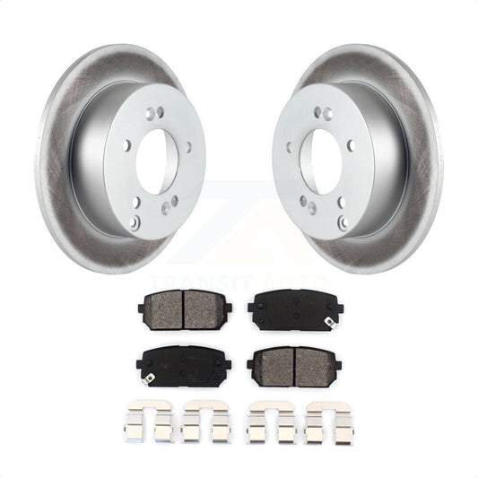 [Arrière] Kit de disque (revêtu) et plaquette (semi-métallique) de frein pour 2007-2012 Kia Rondo KGS-101411 par Transit Auto