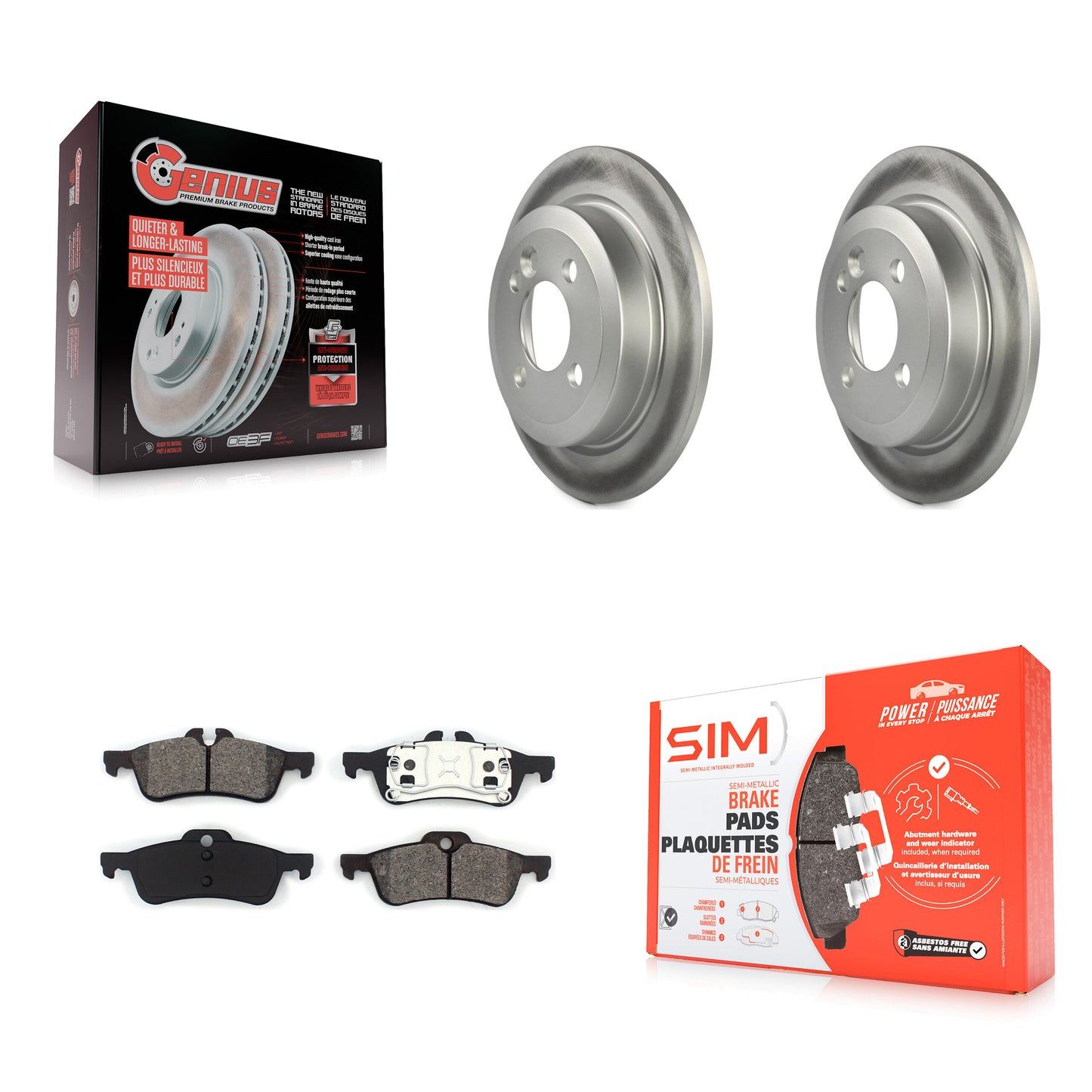 [Arrière] Kit de disque (revêtu) et plaquette (semi-métallique) de frein pour Mini Cooper KGS-101412