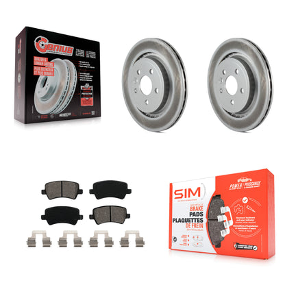 [Arrière] Kit de disque (revêtu) et plaquette (semi-métallique) de frein pour Volvo S60 XC70 S80 V60 V70 avec Vented Rotor KGS-101416