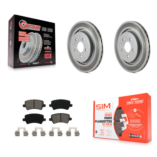 [Arrière] Kit de disque (revêtu) et plaquette (semi-métallique) de frein pour Volvo S60 XC70 S80 V60 V70 avec Vented Rotor KGS-101416