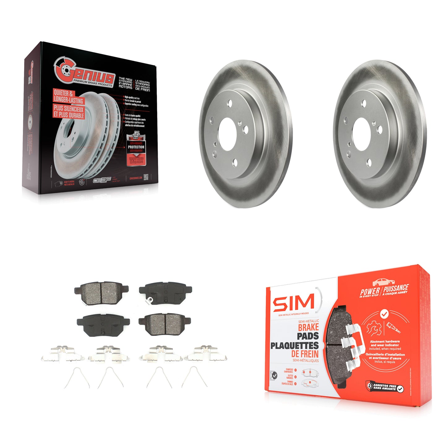 [Arrière] Kit de disque (revêtu) et plaquette (semi-métallique) de frein pour Scion xB Toyota Matrix Pontiac Vibe Corolla iM KGS-101421