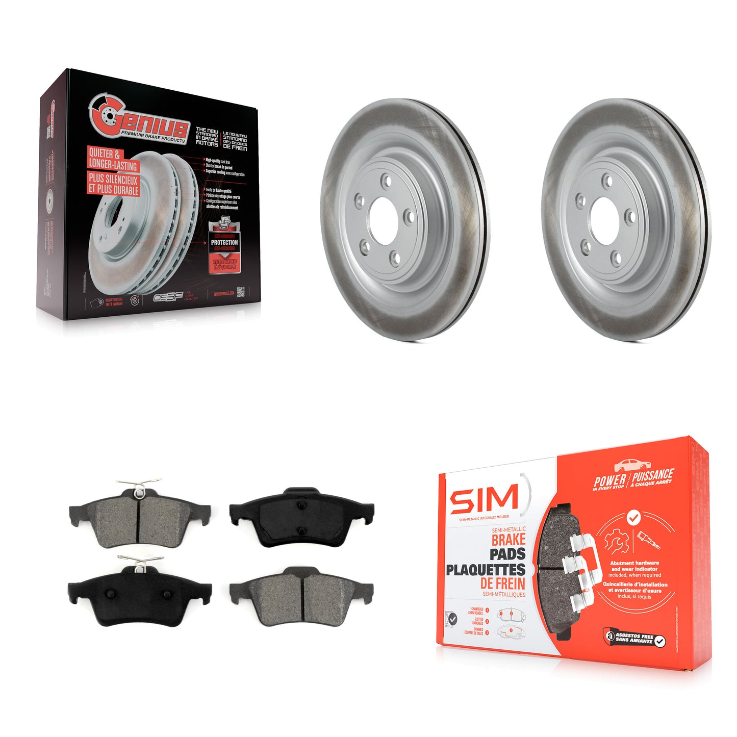 [Arrière] Kit de disque (revêtu) et plaquette (semi-métallique) de frein pour Jaguar XF XJ XK S-Type XJ8 Vanden Plas XKR XJR Super V8 KGS-101424