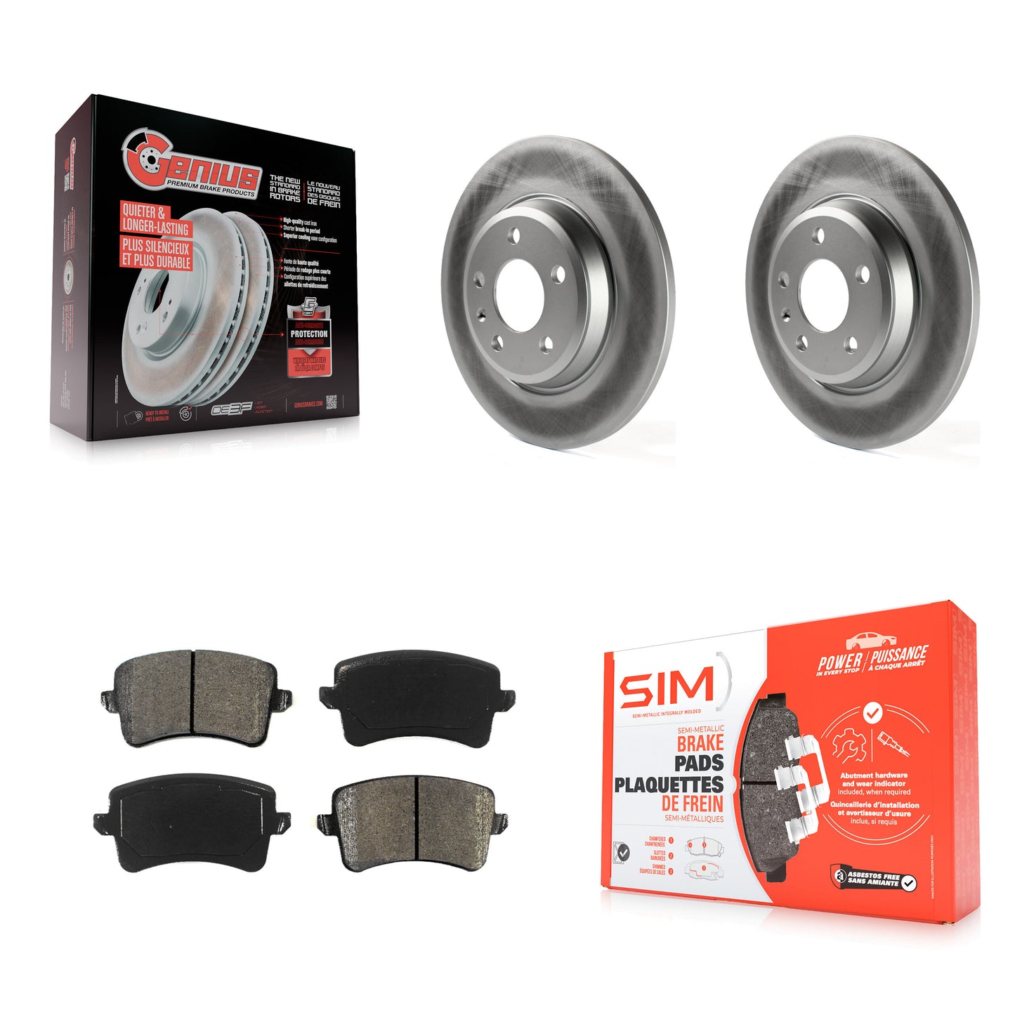 [Arrière] Kit de disque (revêtu) et plaquette (semi-métallique) de frein pour Audi Q5 A4 Quattro A5 allroad S5 KGS-101430
