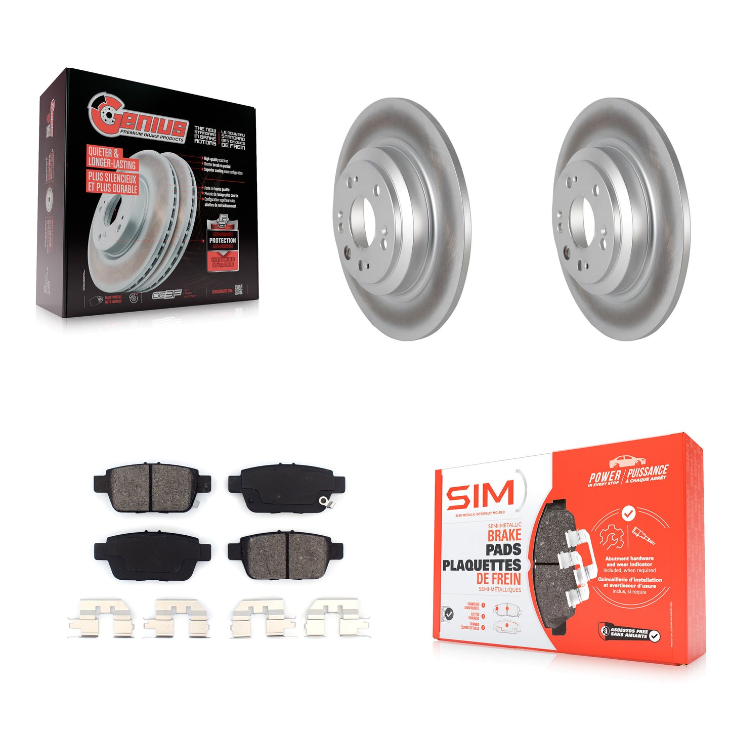 [Arrière] Kit de disque (revêtu) et plaquette (semi-métallique) de frein pour 2009-2014 Acura TL KGS-101436