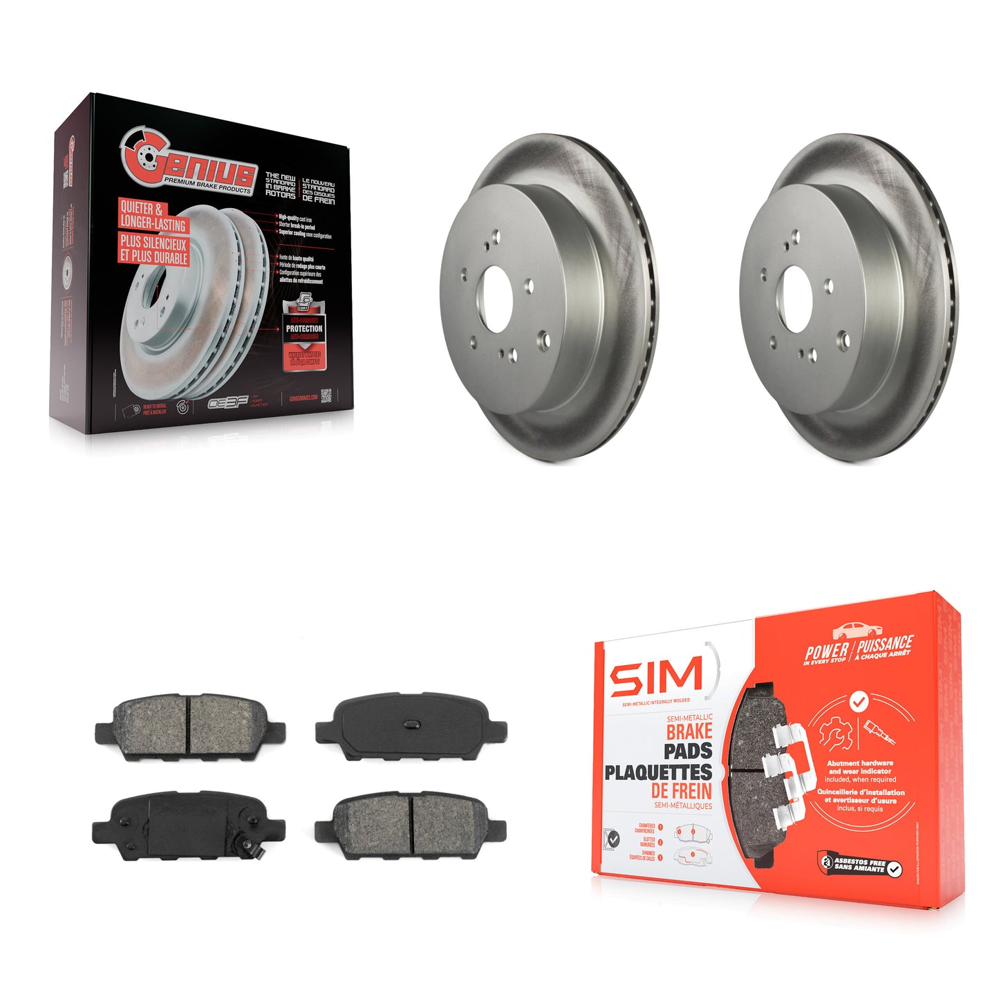 [Arrière] Kit de disque (revêtu) et plaquette (semi-métallique) de frein pour 2009-2013 Suzuki Grand Vitara KGS-101437