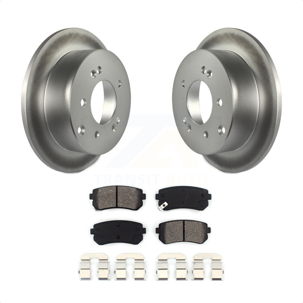 [Arrière] Kit de disque (revêtu) et plaquette (semi-métallique) de frein pour Kia Forte Koup Forte5 KGS-101438 par Transit Auto