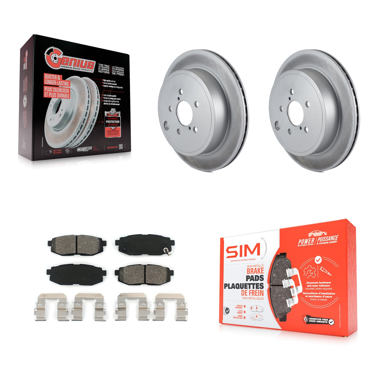 [Arrière] Kit de disque (revêtu) et plaquette (semi-métallique) de frein pour Subaru Outback Legacy Scion FR-S BRZ Toyota 86 KGS-101447