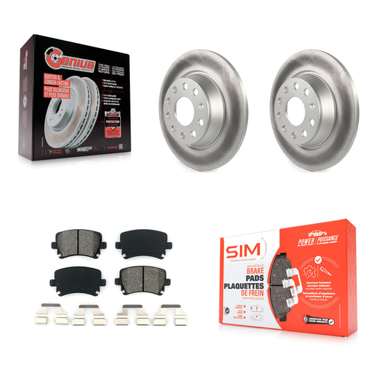 [Arrière] Kit de disque (revêtu) et plaquette (semi-métallique) de frein pour Volkswagen Tiguan CC Jetta Audi Passat GTI A3 Eos Q3 Limited Quattro KGS-101448