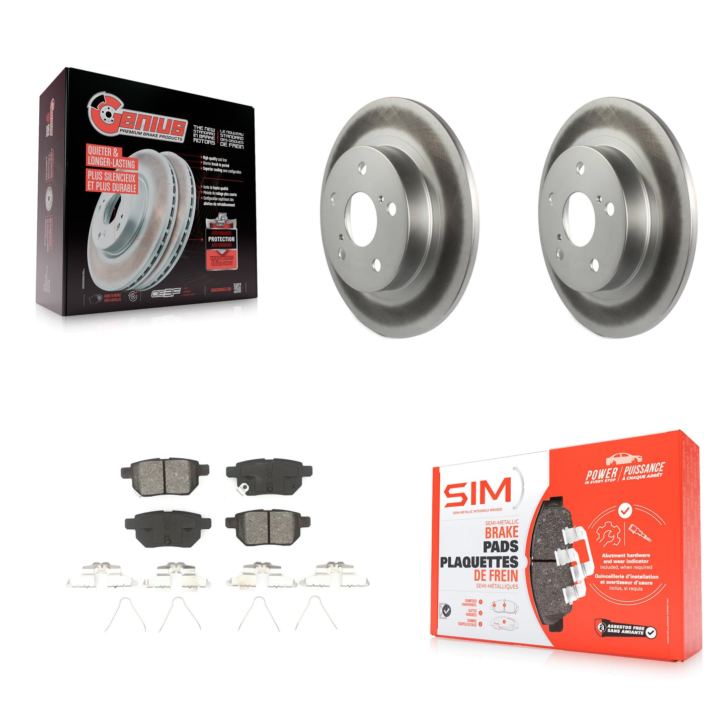 [Arrière] Kit de disque (revêtu) et plaquette (semi-métallique) de frein pour 2011-2016 Scion tC KGS-101454