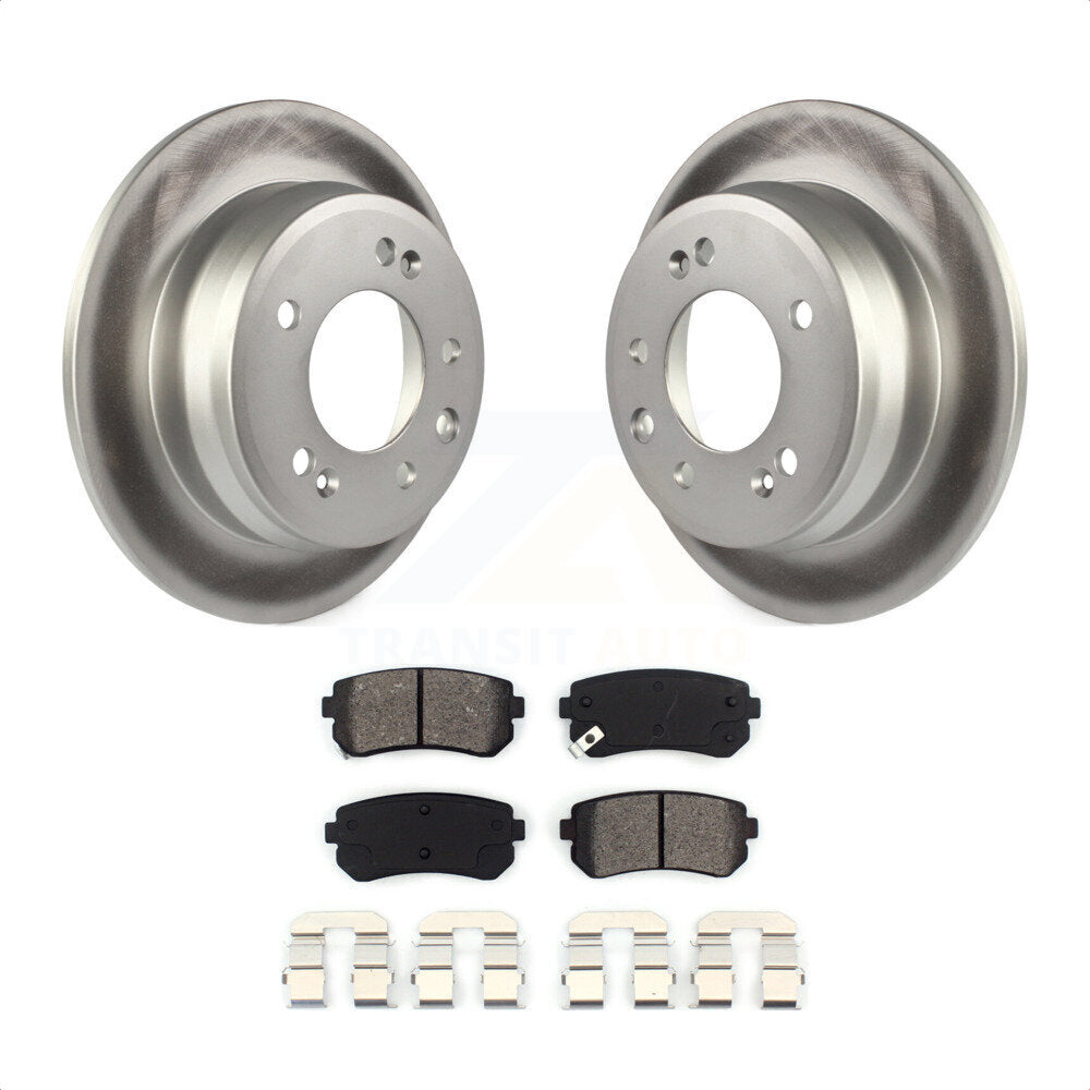 [Arrière] Kit de disque (revêtu) et plaquette (semi-métallique) de frein pour Hyundai Elantra Tucson Kia Sportage KGS-101459 par Transit Auto