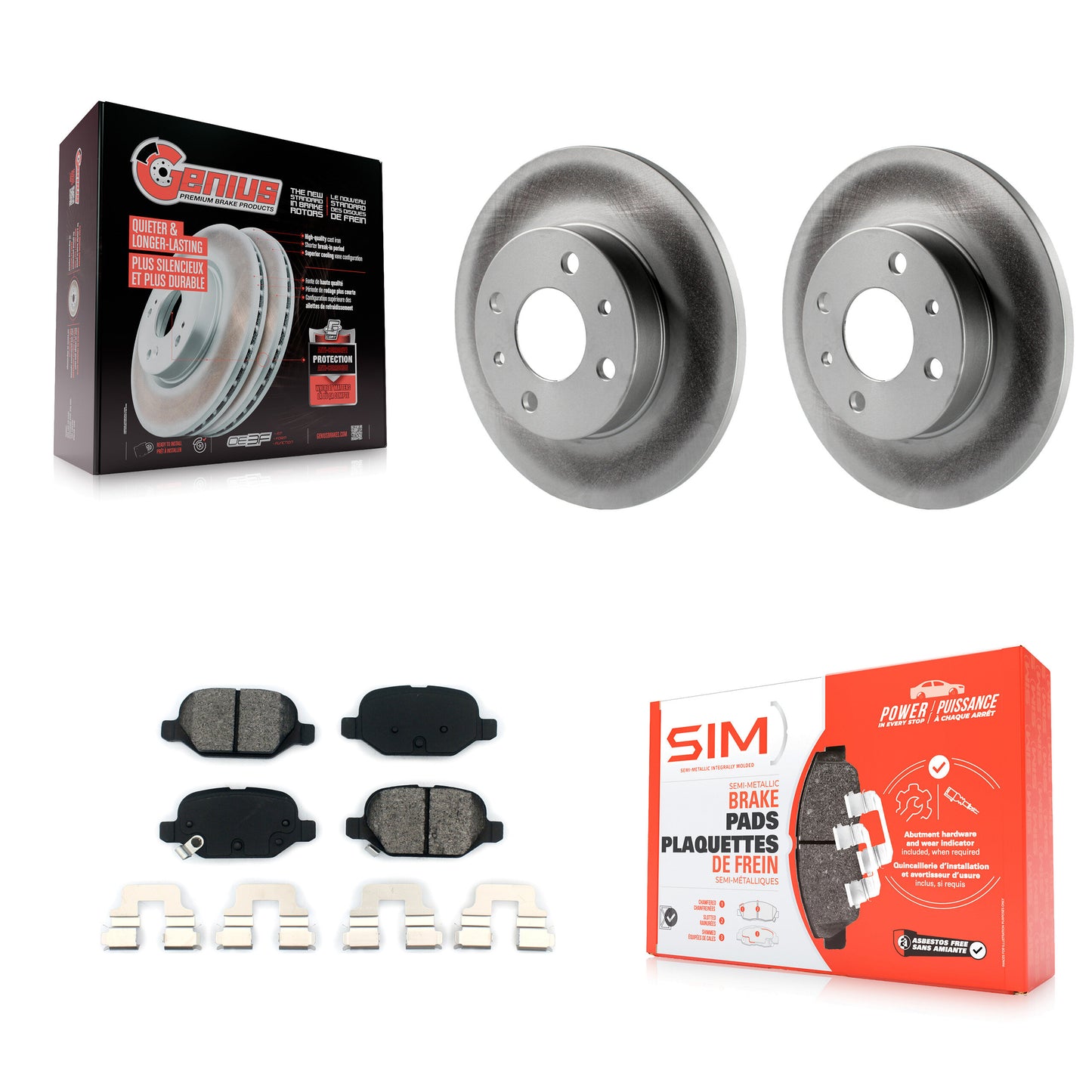 [Arrière] Kit de disque (revêtu) et plaquette (semi-métallique) de frein pour Fiat 500 KGS-101462