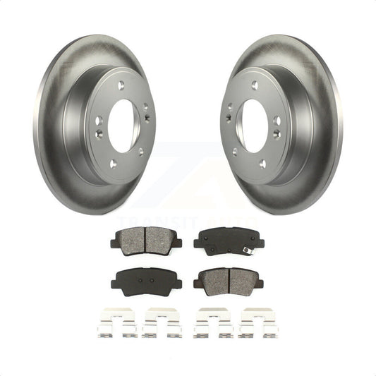 [Arrière] Kit de disque (revêtu) et plaquette (semi-métallique) de frein pour Hyundai Elantra Kia Soul Forte Veloster GT Forte5 Coupe Koup KGS-101466 par Transit Auto