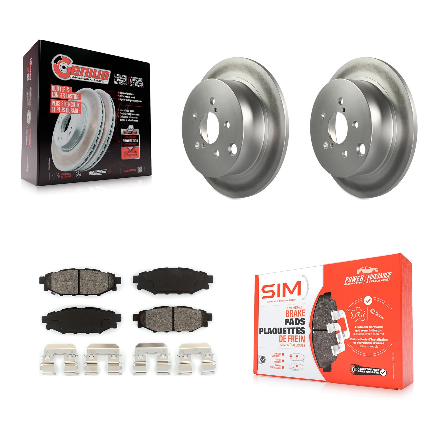 [Arrière] Kit de disque (revêtu) et plaquette (semi-métallique) de frein pour Subaru Forester Impreza Crosstrek XV KGS-101467