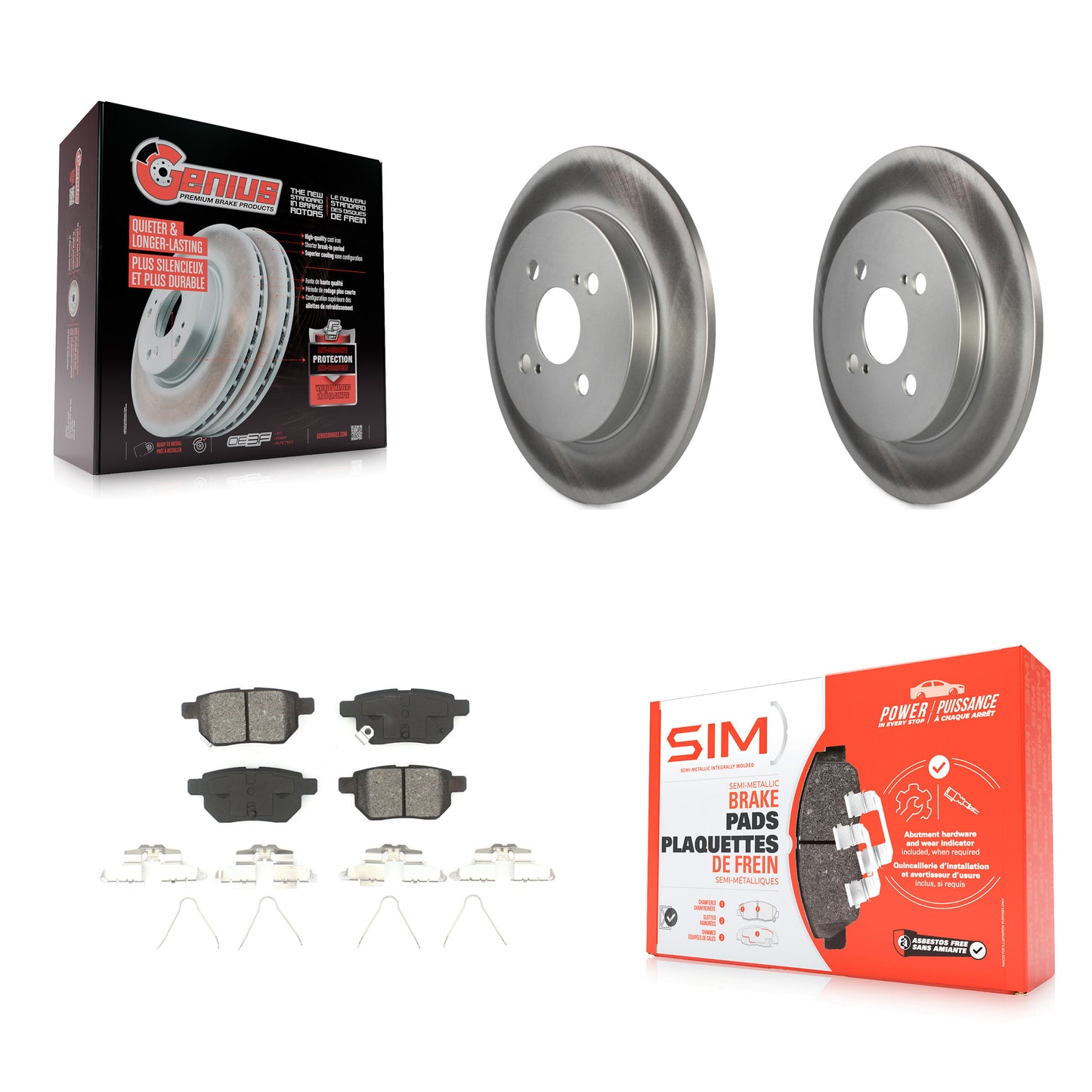 [Arrière] Kit de disque (revêtu) et plaquette (semi-métallique) de frein pour 2012-2018 Toyota Yaris KGS-101472