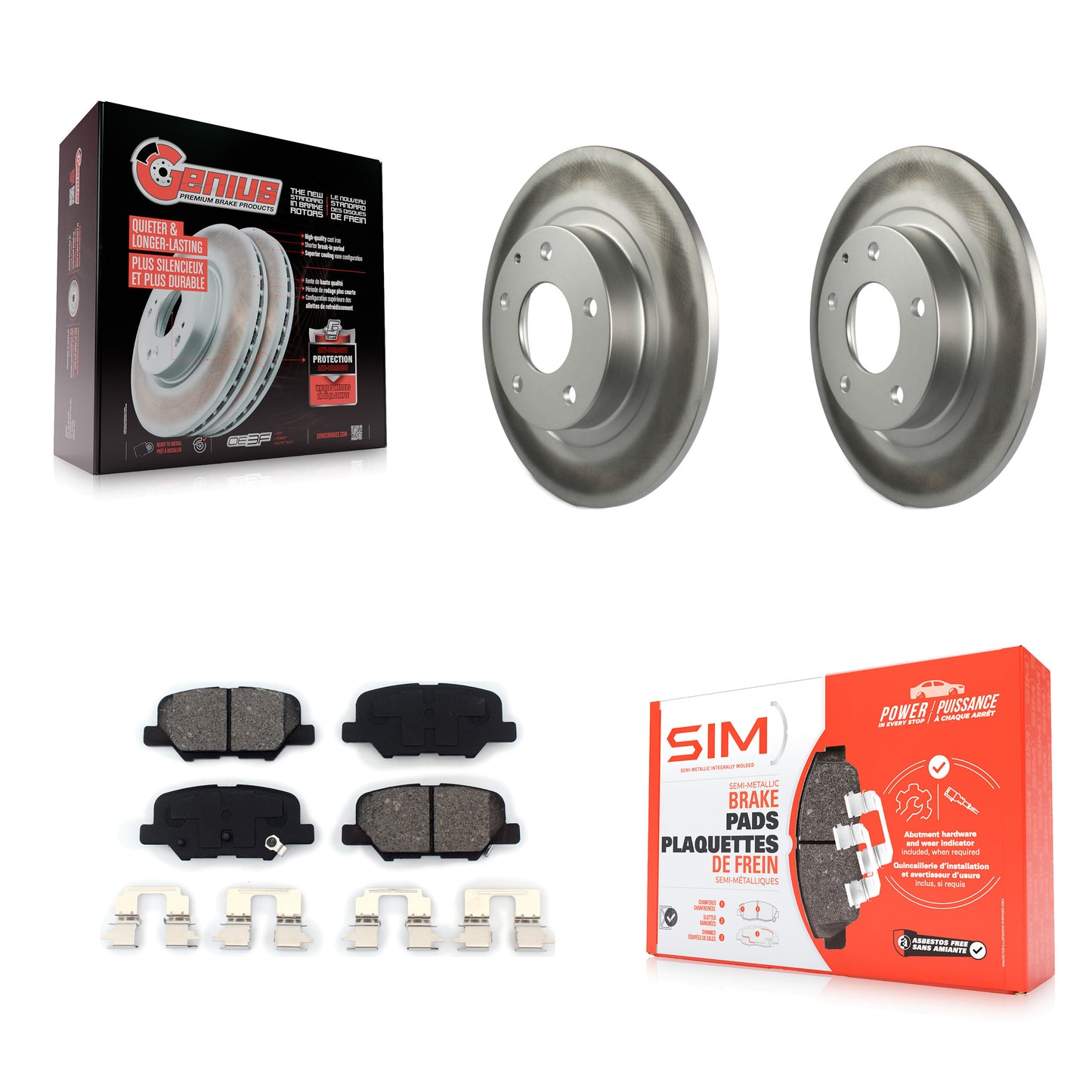 [Arrière] Kit de disque (revêtu) et plaquette (semi-métallique) de frein pour 2014-2015 Mazda 6 KGS-101476