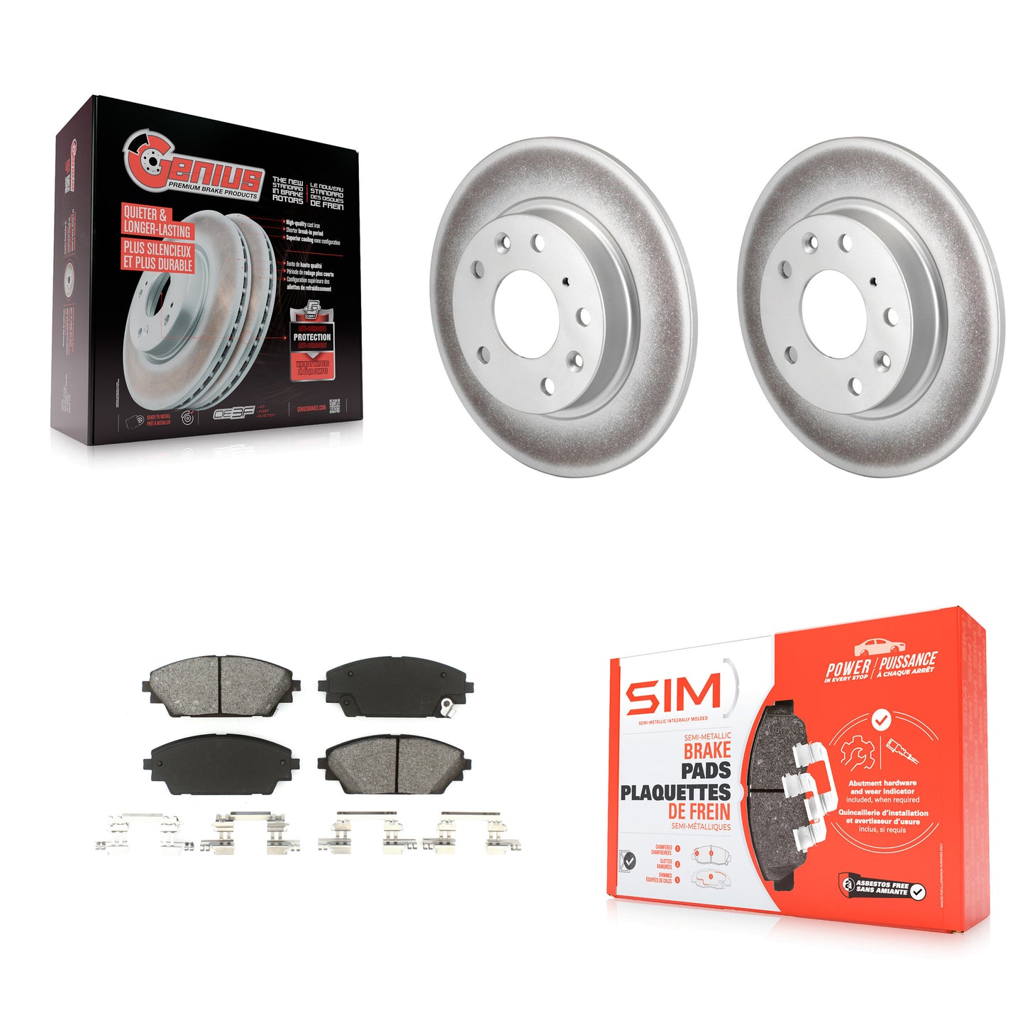 [Arrière] Kit de disque (revêtu) et plaquette (semi-métallique) de frein pour Mazda 3 Sport KGS-101483