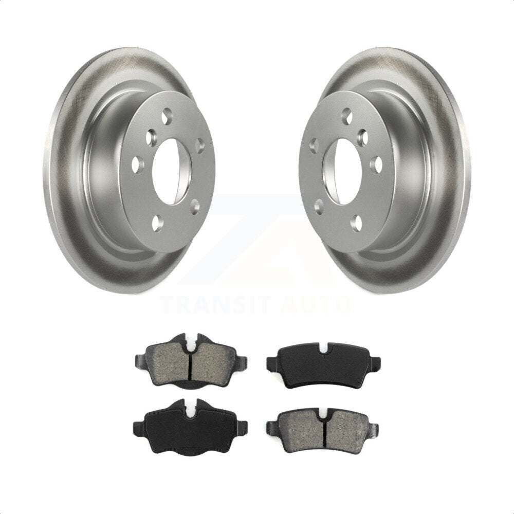 [Arrière] Kit de disque (revêtu) et plaquette (semi-métallique) de frein pour 2014 Mini Cooper avec 5 Lug Wheels KGS-101486 par Transit Auto