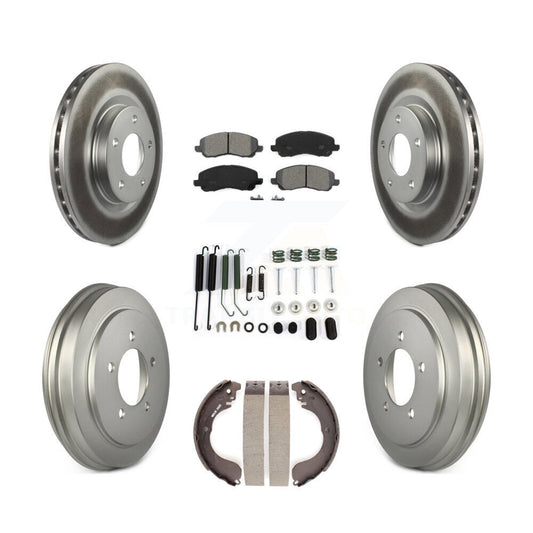 [Avant + Arrière] Kit de disque (revêtu) et plaquette (semi-métallique) de frein pour Jeep Patriot Compass Dodge Caliber Chrysler Sebring Avenger KGS-101520
