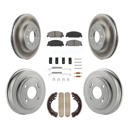[Avant + Arrière] Kit de disque (revêtu) et plaquette (semi-métallique) de frein pour 1997 Honda Civic LX avec 4-Wheel ABS KGS-101522