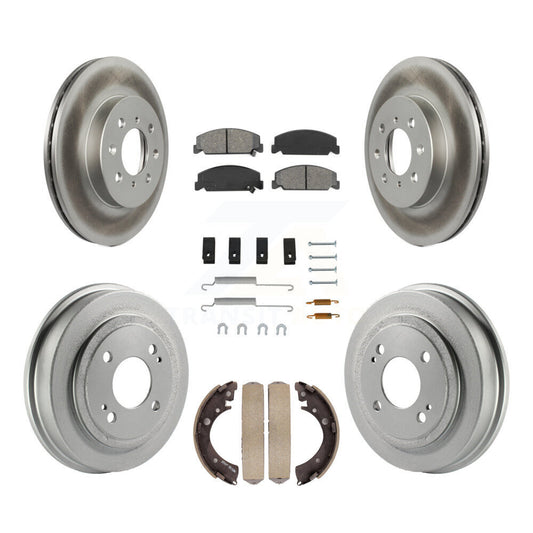 [Avant + Arrière] Kit de disque (revêtu) et plaquette (semi-métallique) de frein pour 1997 Honda Civic LX avec 4-Wheel ABS KGS-101522