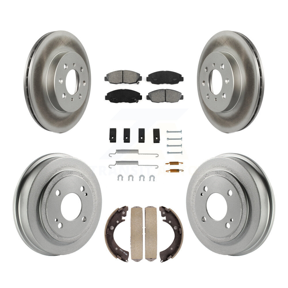 [Avant + Arrière] Kit de disque (revêtu) et plaquette (semi-métallique) de frein pour Honda Civic Acura EL KGS-101524
