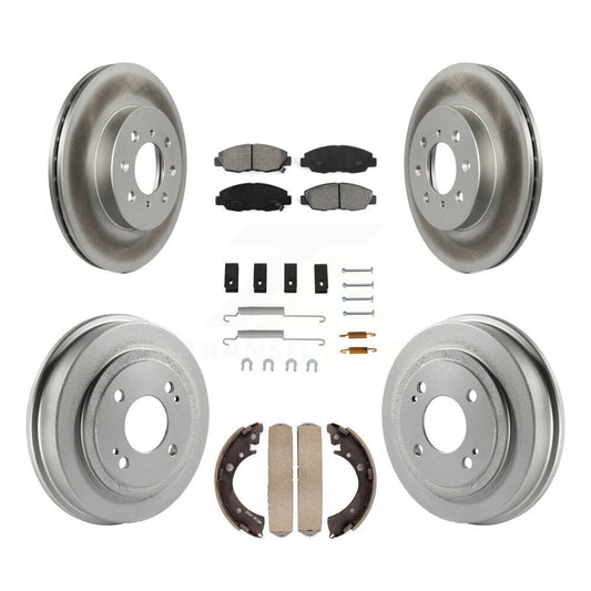 [Avant + Arrière] Kit de disque (revêtu) et plaquette (semi-métallique) de frein pour Honda Civic Acura EL KGS-101524