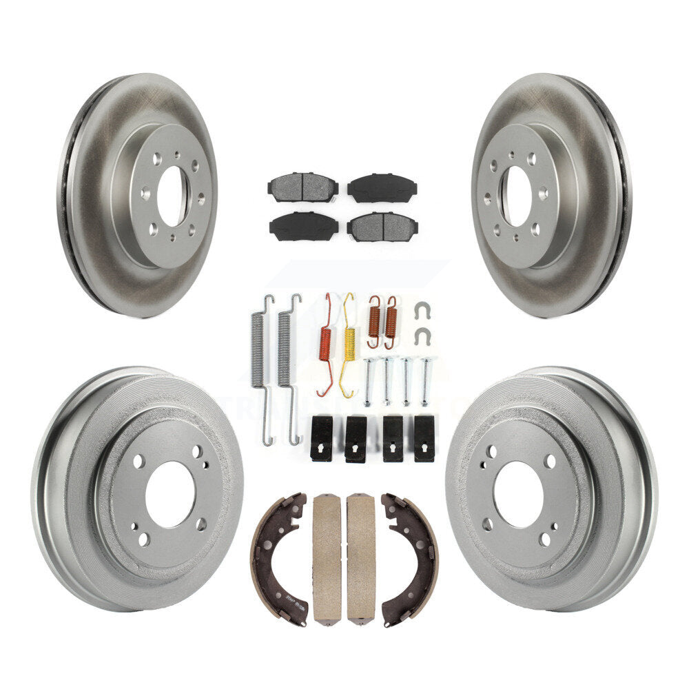 [Avant + Arrière] Kit de disque (revêtu) et plaquette (semi-métallique) de frein pour Honda Civic KGS-101525