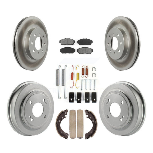 [Avant + Arrière] Kit de disque (revêtu) et plaquette (semi-métallique) de frein pour Honda Civic KGS-101525