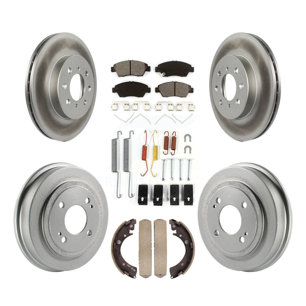 [Avant + Arrière] Kit de disque (revêtu) et plaquette (semi-métallique) de frein pour 2007-2008 Honda Fit KGS-101526