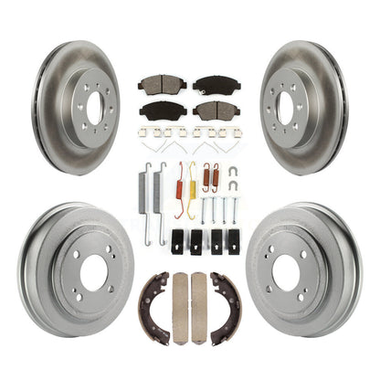 [Avant + Arrière] Kit de disque (revêtu) et plaquette (semi-métallique) de frein pour 2007-2008 Honda Fit KGS-101526