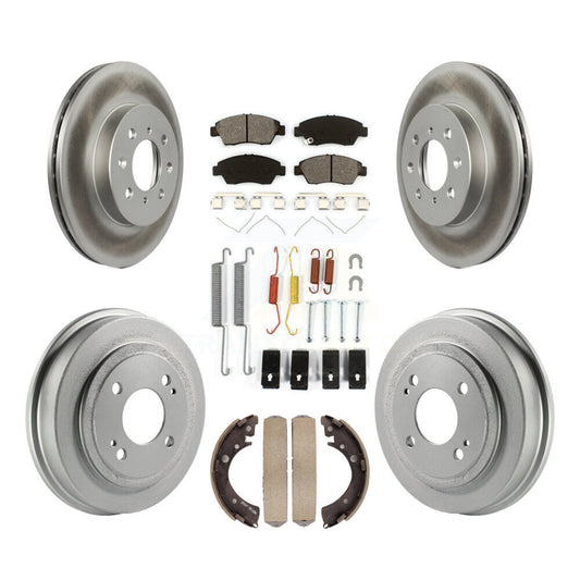 [Avant + Arrière] Kit de disque (revêtu) et plaquette (semi-métallique) de frein pour 2007-2008 Honda Fit KGS-101526