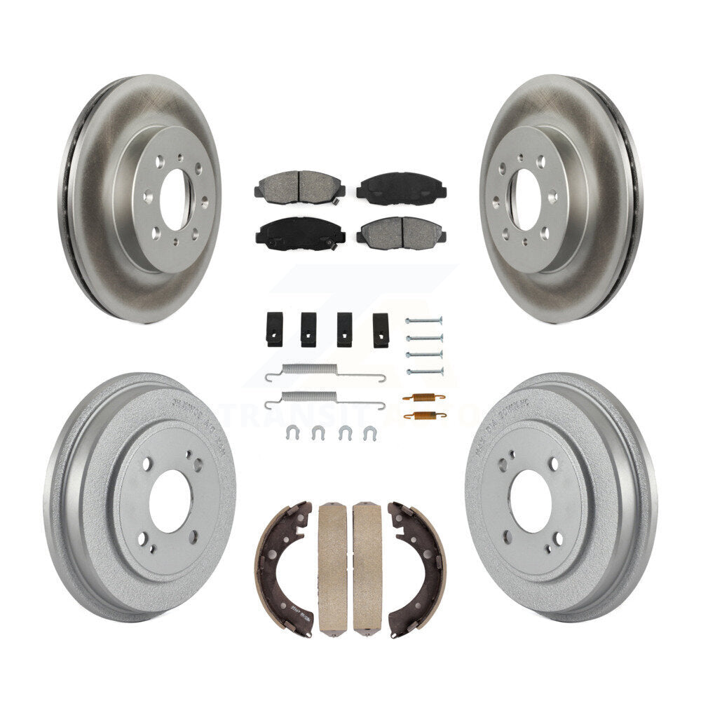 [Avant + Arrière] Kit de disque (revêtu) et plaquette (semi-métallique) de frein pour Honda Civic KGS-101528